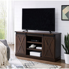 Expresso TV Stand for TVs Up To 60" Open Shelf Space in the Middle. The Cable Management Cutouts will Keep your Audio and Video Cables