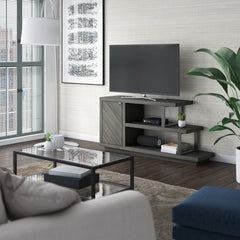 Light Gray TV Stand for TVs up to 50" Adjustable Shelving for Remotes, Gaming Controllers, Throws, and Other Must-Haves