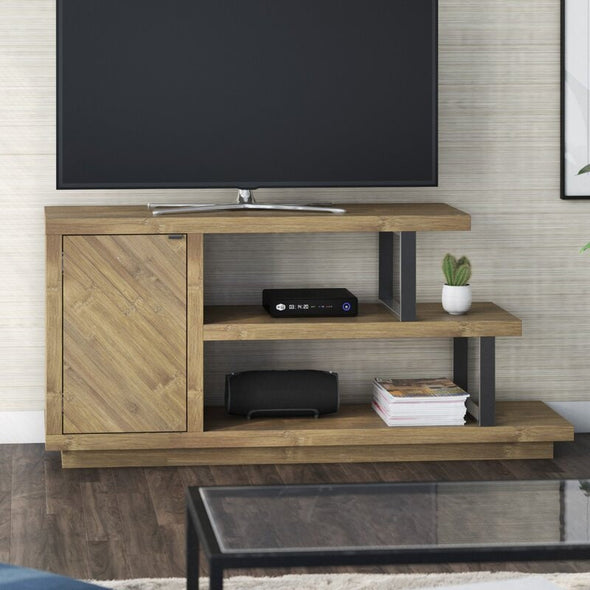 Brown TV Stand for TVs up to 50" Adjustable Shelving for Remotes, Gaming Controllers, Throws, and Other Must-Haves