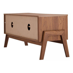 TV Stand for TVs up to 55" Provides Ample Storage and Delightful Retro Styling for Your Media Station. Two Removable Shelves