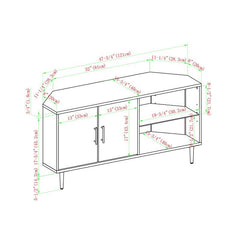 Birch Corner TV Stand Elevate your Living Room, Or Office with this Modern Corner TV Stand. The Two Doors and Sleek Tempered Safety Glass