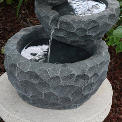 Ridgee Wood Solar Garden Fountain Add a Nature-Inspired Touch to your Garden or Backyard with This Solar with Battery Backup Water Fountain