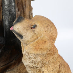 Resin Puppies and Water Pump Outdoor Patio Fountain with LED Light Bring the Joy and Whimsy to Your Outdoor Living Area