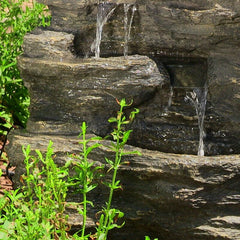 Alvis Polystone Fall Fountain with LED Light Fountain Features a Durable Polystone, Construction Includes Electrical 130 GPH Pump