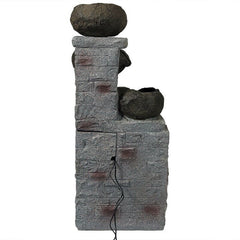 Vega Polystone Solar Fountain with Light Make a Large Statement with Little Effort by Adding This Naturally Carved Water Fountain