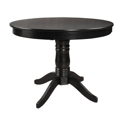 Black Gillan 42'' Rubberwood Solid Wood Pedestal Dining Table Some of our best Memories are Created at our Dining Tables