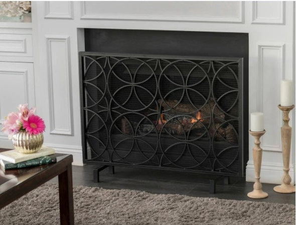 Valeno Single Panel Fireplace Screen This fireplace screen is a Great way to add a bit of Flair to your Fire Place serves to Protect Home