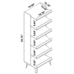 Shoe Storage Rack with 6 Shelves to Store and Display Shoes. Fits 12 Pairs of Shoes Free-Standing Shoe Rack Near the Dresser