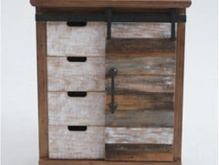 Rustic Sliding Door Wood Cabinet Declutter and Organize While Adding A Rustic Touch to your Space with this Four-Drawer Cabinet