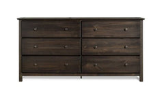 Espresso 6-drawer Solid Wood Dresser Find Enough Storage Space for Every Season's Clothing Inside this Six-Drawer Dresser Classic Style