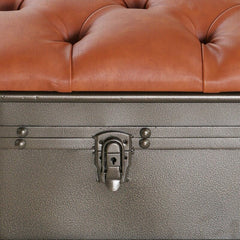 Faux Leather Flip Top Storage Bench Storage Bench Brings the Beauty of Masculine Industrial Style to your Home