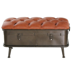 Faux Leather Flip Top Storage Bench Storage Bench Brings the Beauty of Masculine Industrial Style to your Home