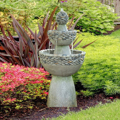 Resin Zen 3 Level Fountain Provides a Tranquil and Soothing Addition to your Porch, Backyard, or Sunroom. Featuring A Timeless, 3-Tier