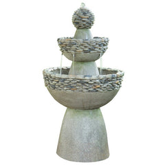 Resin Zen 3 Level Fountain Provides a Tranquil and Soothing Addition to your Porch, Backyard, or Sunroom. Featuring A Timeless, 3-Tier