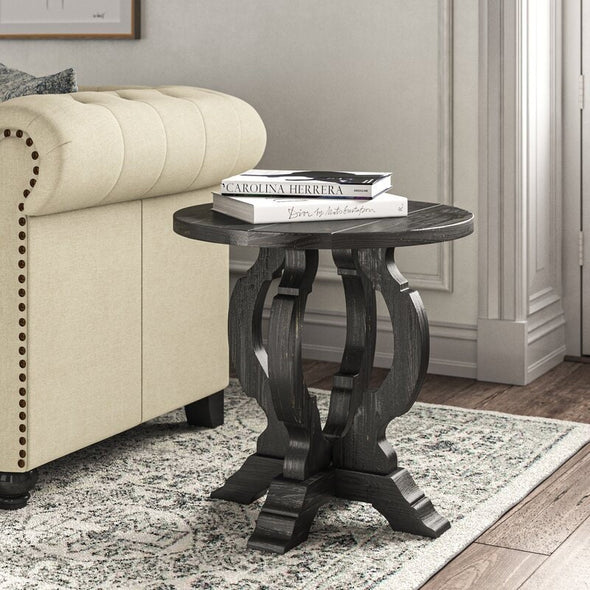 Orchard Black Pedestal End Table Making it the Ideal Size for Staging A Table Lamp and A Couple Books Beside your Sofa Or Armchair