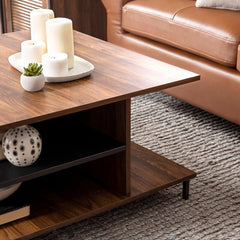 4 Legs Coffee Table with Storage 360 Degrees of Open Storage for Display Space Provides All the Room you Need for your Favorite Games