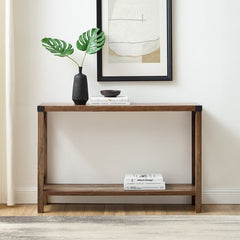 Reclaimed Barnwood Console Table Bring A Refined Rustic Style to Your Space with This Console Table X-Frame Sides Open Lower Shelf