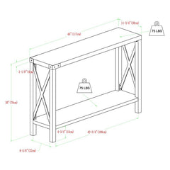 Reclaimed Barnwood Console Table Bring A Refined Rustic Style to Your Space with This Console Table X-Frame Sides Open Lower Shelf