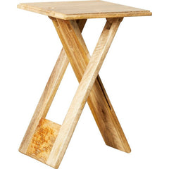 Natural Solid Wood Cross Legs End Table Perfect for This Multitasking Occasion Can Be Easily Stowed or Function As A Permanent End Table