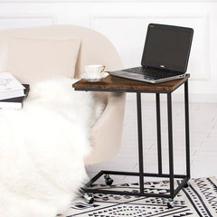 C Table End Table Movable C Side Table: C-Shape Design Make it Fittable to Small Spaces Provides More Storage Space