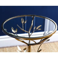 Pedestal End Table End Table Will Make the Perfect Addition to your Living Space. The Detail Of Birds and Leaves Gives It A Vintage Feel