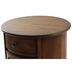 Honeynut Drum End Table with Storage Perfect Perch for your Morning Mug of Coffee Or As the Universal Remote Control Hub, End Tables