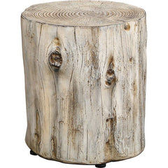 Bleached Beige Tree Stump End Table for your Indoor or Outdoor Living Space Should Reflect your Personality and Style to Any Setting