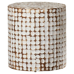 White Nightstand Perfect By your Bed, or Next to the Couch, Bring A Natural Touch to Any Space with this Solid Wood Drum End Table