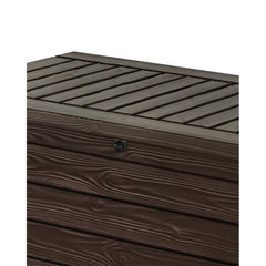 Dark Brown 150 Gallons Gallon Water Resistant Lockable Deck Box Bring Style, Storage Comfort and Convenience to your Deck, Patio or Poolside