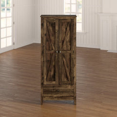 Brown Storage Cabinet Spot to Tuck Away Anything from Seasonal Clothes and Spare Linens to Canned Food and Coffee Cups