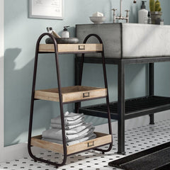 Free-Standing Bathroom Shelves Three Tiers with Raised Sides Provide A Place for Toiletries, Towels, Or Even A Few of your Favorite Reads