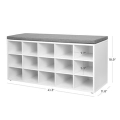 White 15 Pair Shoe Storage Bench Scattering your Entryway  Wooden Storage Bench Can Save All your Family’s Shoes from Messy Piles