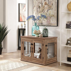 Pet Crate Perfect for A Small Size Dog Dual-Purpose Elegant Side Table, End Table, and Nightstand for More Storage Space