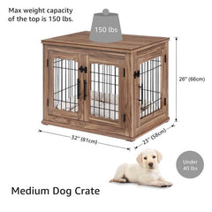 Pet Crate Perfect for A Small Size Dog Dual-Purpose Elegant Side Table, End Table, and Nightstand for More Storage Space