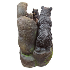 Black Bears Sculptural Fountain with LED Light your Garden or your Patio. Multiple Cascading Streams of Water Flow to Create A Woodsy Forest