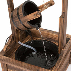 Wood Wishing Well Outdoor Patio Water Fountain His Wishing Well Stands Over and is Perfect for your Backyard, Patio, Or Garden