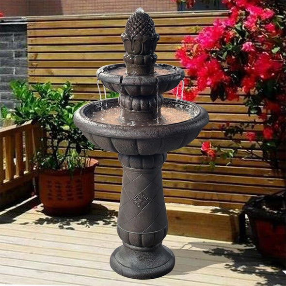 Deluxe Pineapple 2-Tier Waterfall Fountain Weatherproof, Rust-Resistant, and Resilient. Relax to the Sounds of the Soft, Natural Water Flow