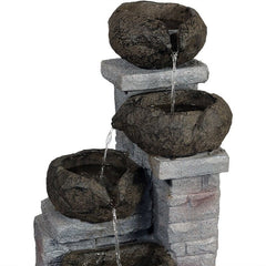 Polystone Solar Fountain with Light Adding this Naturally Carved Water Fountain To Any Outdoor Space Feel the Fountain As the LED Lighting