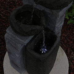 Polystone Solar Fountain with Light Adding this Naturally Carved Water Fountain To Any Outdoor Space Feel the Fountain As the LED Lighting