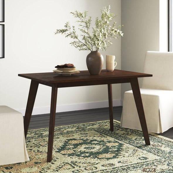 Walnut 47.25'' Dining Table Comfortably Seat Four in your Kitchen or Dining Nook Tapered Block Legs that Make it Easy to Blend