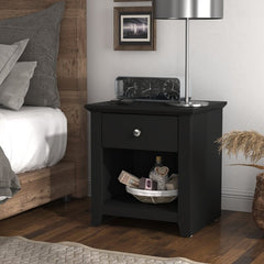 Matt Black Nightstand is Suitable to Place with your Alarm Clock and Dazzling Lamp Storage for you To Keep Bedside