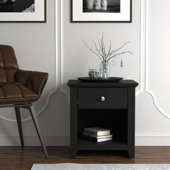 Matt Black Nightstand is Suitable to Place with your Alarm Clock and Dazzling Lamp Storage for you To Keep Bedside