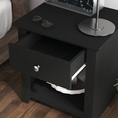 Matt Black Nightstand is Suitable to Place with your Alarm Clock and Dazzling Lamp Storage for you To Keep Bedside