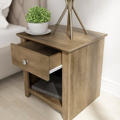 Knotty Oak Nightstand is Suitable to Place with your Alarm Clock and Dazzling Lamp Storage for you To Keep Bedside