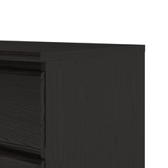 Black Wood Grain Double Dresser Six Drawers that Open Smoothly On Ball-Bearing Glides, Revealing Ample Space To Tuck Away