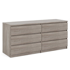 Double Dresser Six Drawers that Open Smoothly On Ball-Bearing Glides, Revealing Ample Space To Tuck Away Spare Linens, Shirts, Pant