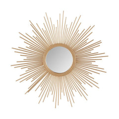 Gold Accent Mirror Redesign your Space With This Mirror. A Stylized Iron Frame is Finished with Gold Foil Hanging On your Wall