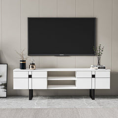 White TV Stand for TVs up to 75" For Living Room and Entertainment Areas Perfect for your Tv Stand