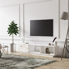 TV Stand for TVs up to 85" This TV Stand Brings Plenty of Essential Storage and A Sleek Design to your Living Room or Bedroom