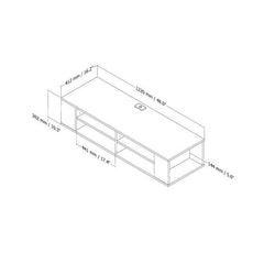 TV Stand for TVs up to 55" 4 Open Storage Spaces Perfect for Electronic Devices 2 Adjustable Shelve That Can Support A Weight up to 25 Pound